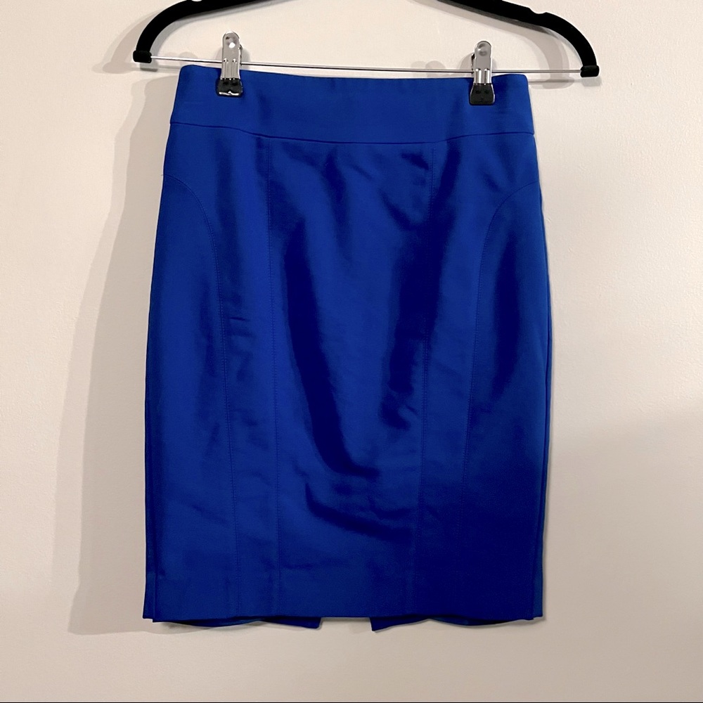 Express Cobalt Blue Clean Front Pencil Skirt